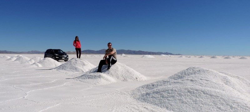 A tour to Salinas Grandes is a great chance to be alone on huge salt flats at high altitude.